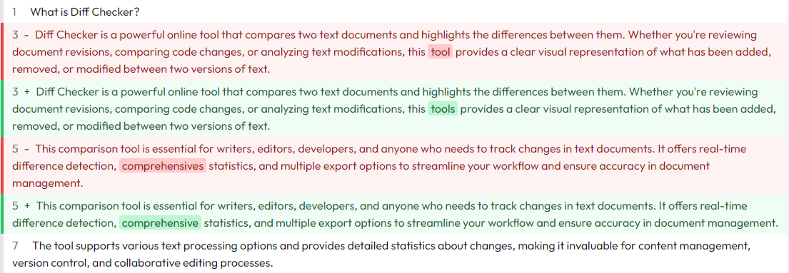 Diff Checker Example