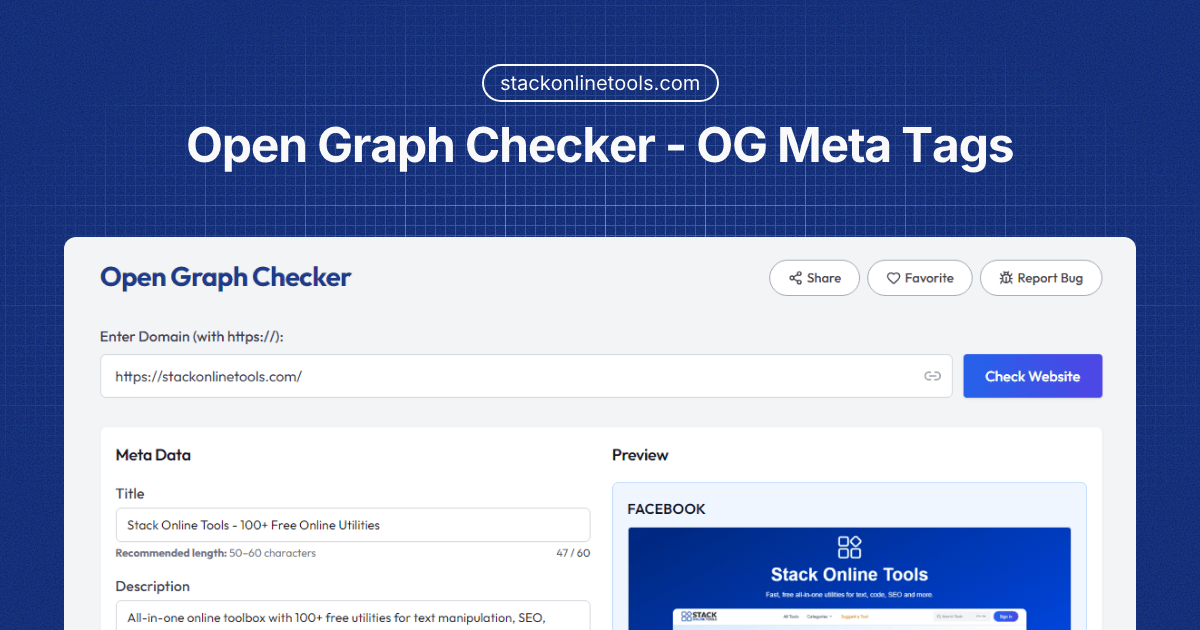 Open Graph Checker – Preview & Generate OG Meta Tags