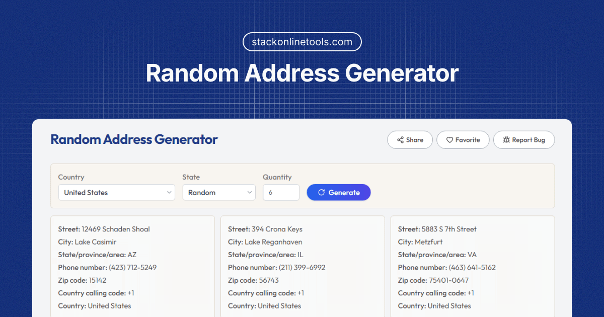 Random Address App Random Address Generator | Create Realistic Addresses Instantly