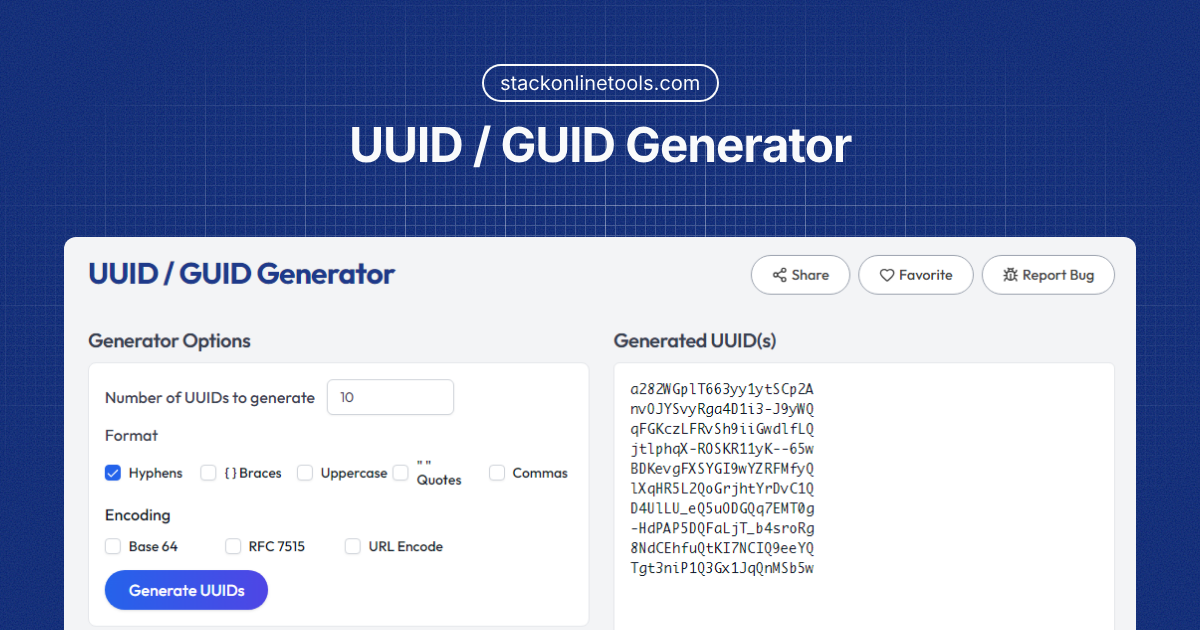UUID / GUID Generator - Online Random V4 UUID Tool